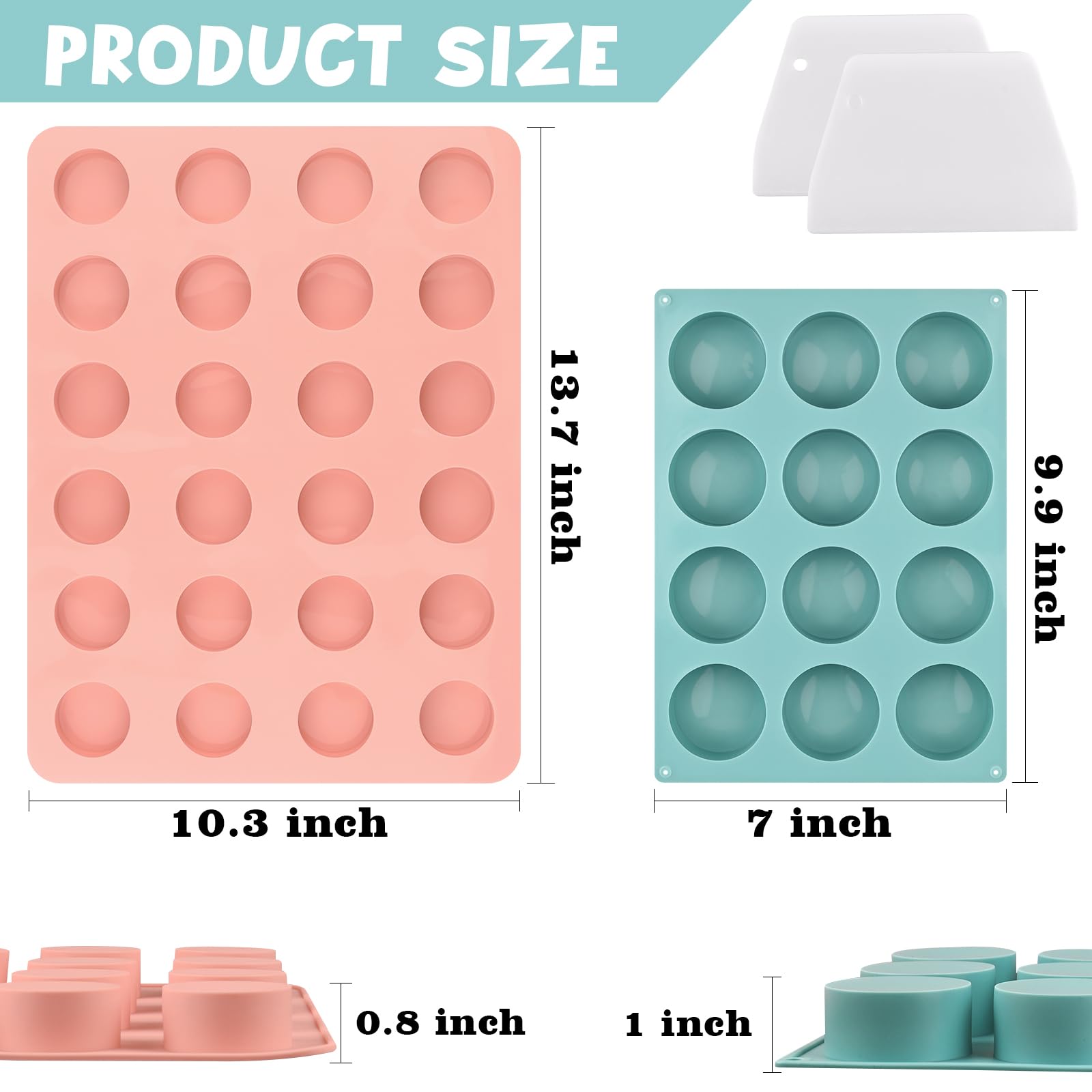 Actvty Cake Puck Mold Set, Chocolate Covered Cake Silicone Molds, 24-Cavity Round Cake Pop Molds With 2 Spatulas For Diy Cake Co